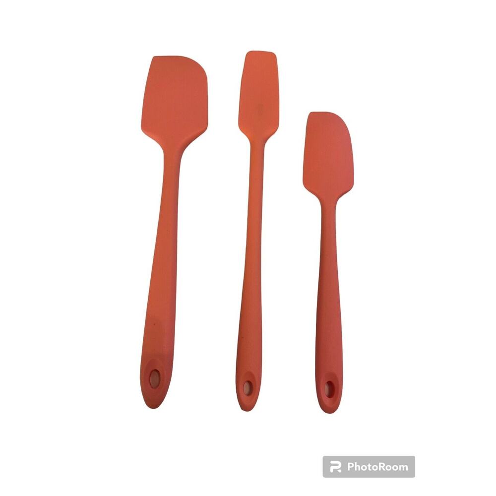 Pink Spatula Silicone Set Of Three Kitchen Utensils Non Stick Scraper